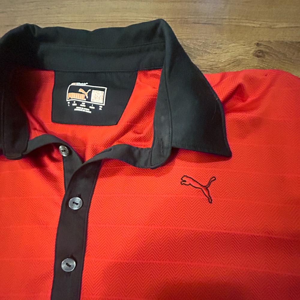 Puma Dri Fit Golf Polo red and black